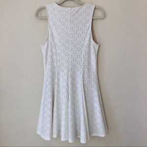 Alya White Lined Eyelet Dress